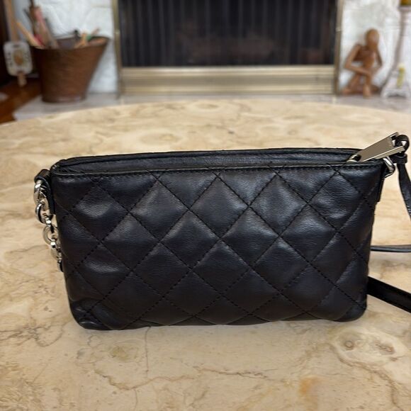 Calvin Klein Quilted Lambskin Leather Padlock & Chain Strap Mini Crossbody Bag - Picture 8 of 15